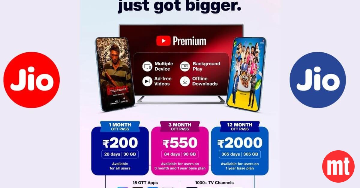 Jio Expands Jio OTT Pass Packs With Two New Tiers at Rs 550 and Rs 2,000 | The Mobile Times
