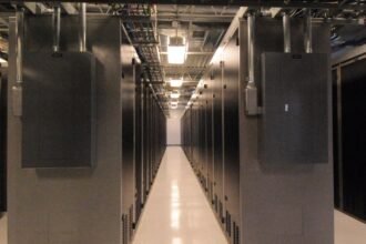Server racks inside a data centre