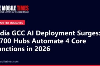 The Mobile Times headline card: India GCC AI Deployment Surges: 1,700 Hubs Automate 4 Core Functions in 2026