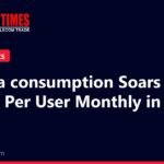The Mobile Times headline card: Jio data consumption Soars to 43.7GB Per User Monthly in 2026