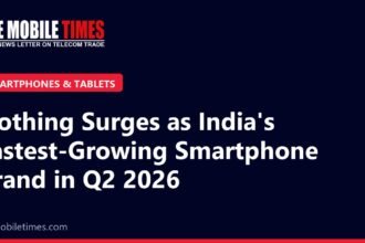 The Mobile Times headline card: Nothing Surges as India's Fastest-Growing Smartphone Brand in Q2 2026
