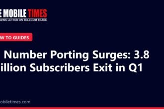The Mobile Times headline card: Vi Number Porting Surges: 3.8 Million Subscribers Exit in Q1