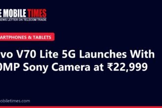 The Mobile Times headline card: Vivo V70 Lite 5G Launches With 50MP Sony Camera at ₹22,999